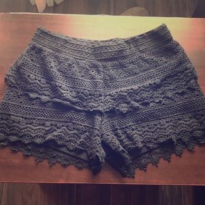 Black lace shorts